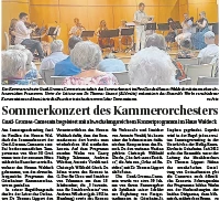 Das Kammerorchester Gustl-Gromes-Camerata spielt beim Sommerkonzert im Pavillon des Hauses Waldeck vor Publikum..