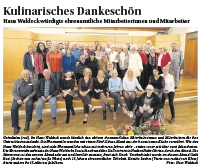 Ansicht des Artikels mit einem Gruppenbild der Ehrenamtlichen. Sonja Staub und ihre Stellvertreterin Nadine Rabe führten durch den Abend.
